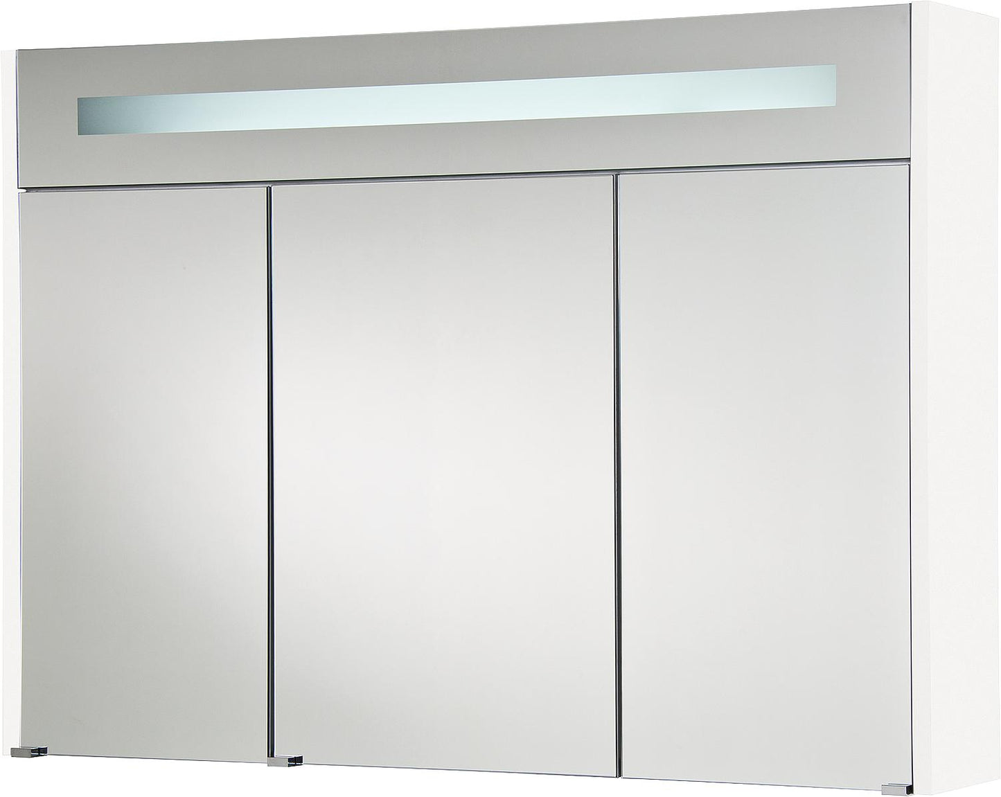Mirror cabinet with illuminated panel, white high gloss, 3 doors, 1050x750x188 mm
