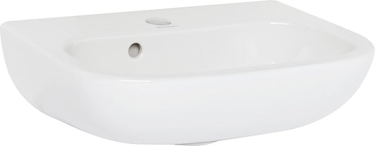 Duravit D-Code 450 mm hand basin, with overflow, 1 tap hole, white