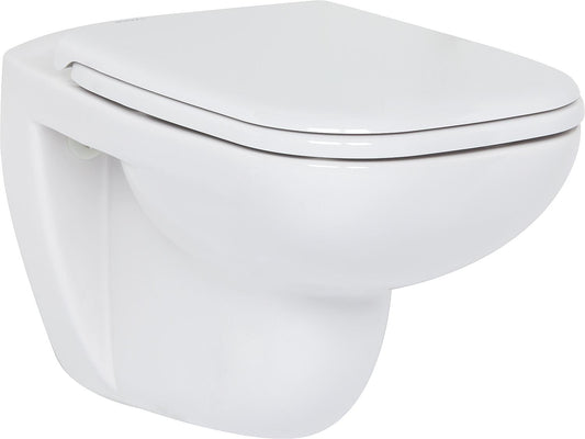 Duravit D-Code wall-hung, deep-flush toilet, rimless, white