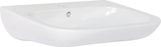 Duravit D-Code Vital 600 mm washbasin, with overflow, 1 tap hole, white, barrier-free