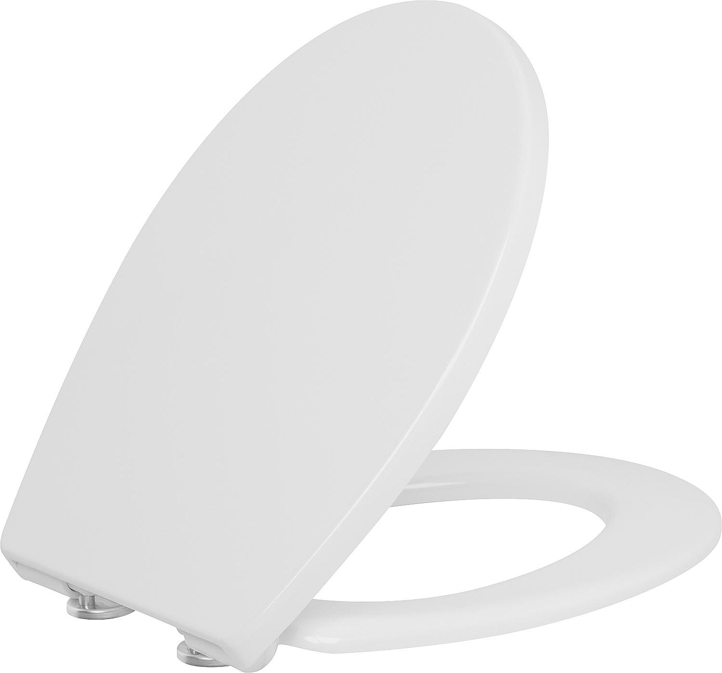Abattant de toilettes Emu en duroplast, blanc, à fermeture amortie, charnière à encastrer avec cheville d'expansion (L x P) 386 x 453 mm
