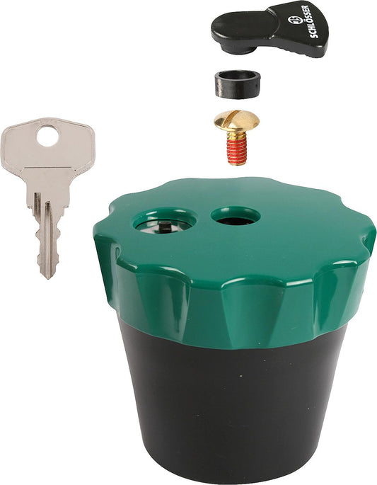 Abschliessbarer Griff grün-schwarz