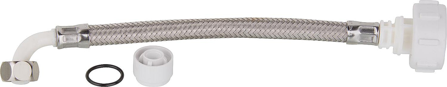Tuyau blindé, raccord écrou 90G 3/8"