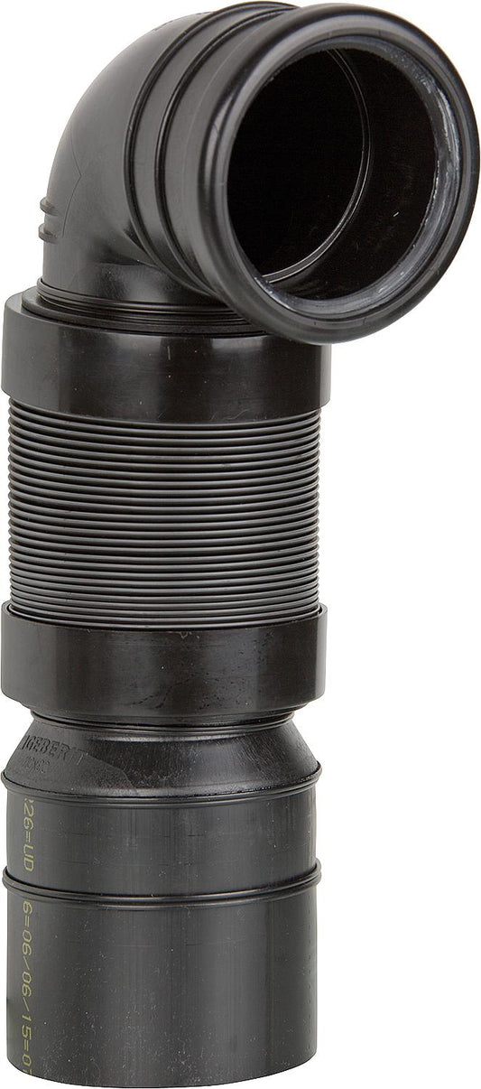 PE-Anschlussbogen 90° für Wand-WC ausziehbar Drm. 110/90