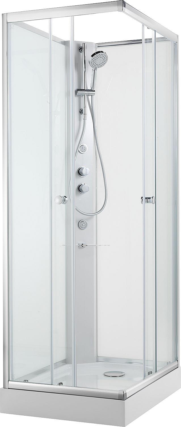Complete shower unit Basic 1200x800x2070 mm Thermostatic mixer + hand/side shower