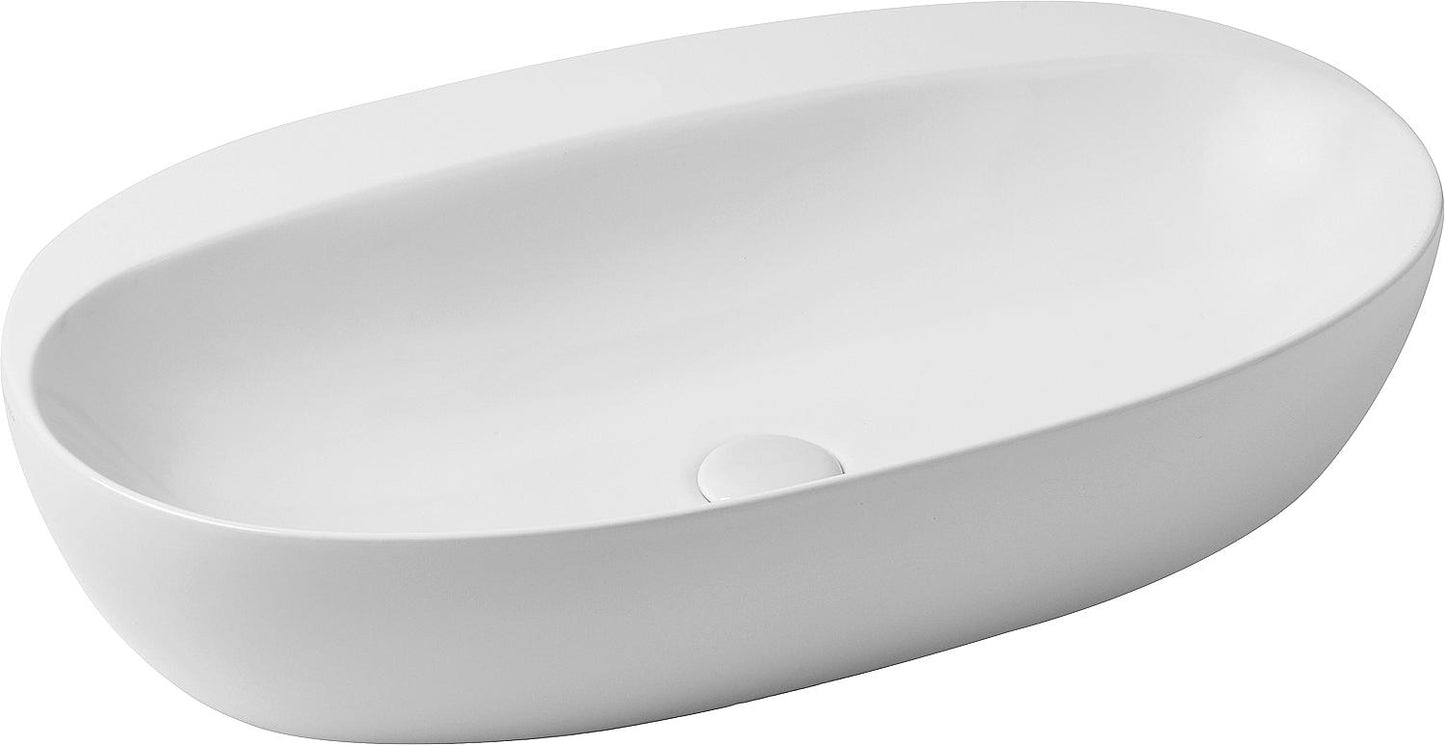 Elanda countertop washbasin 900x440 mm without tap hole, ceramic, glossy white