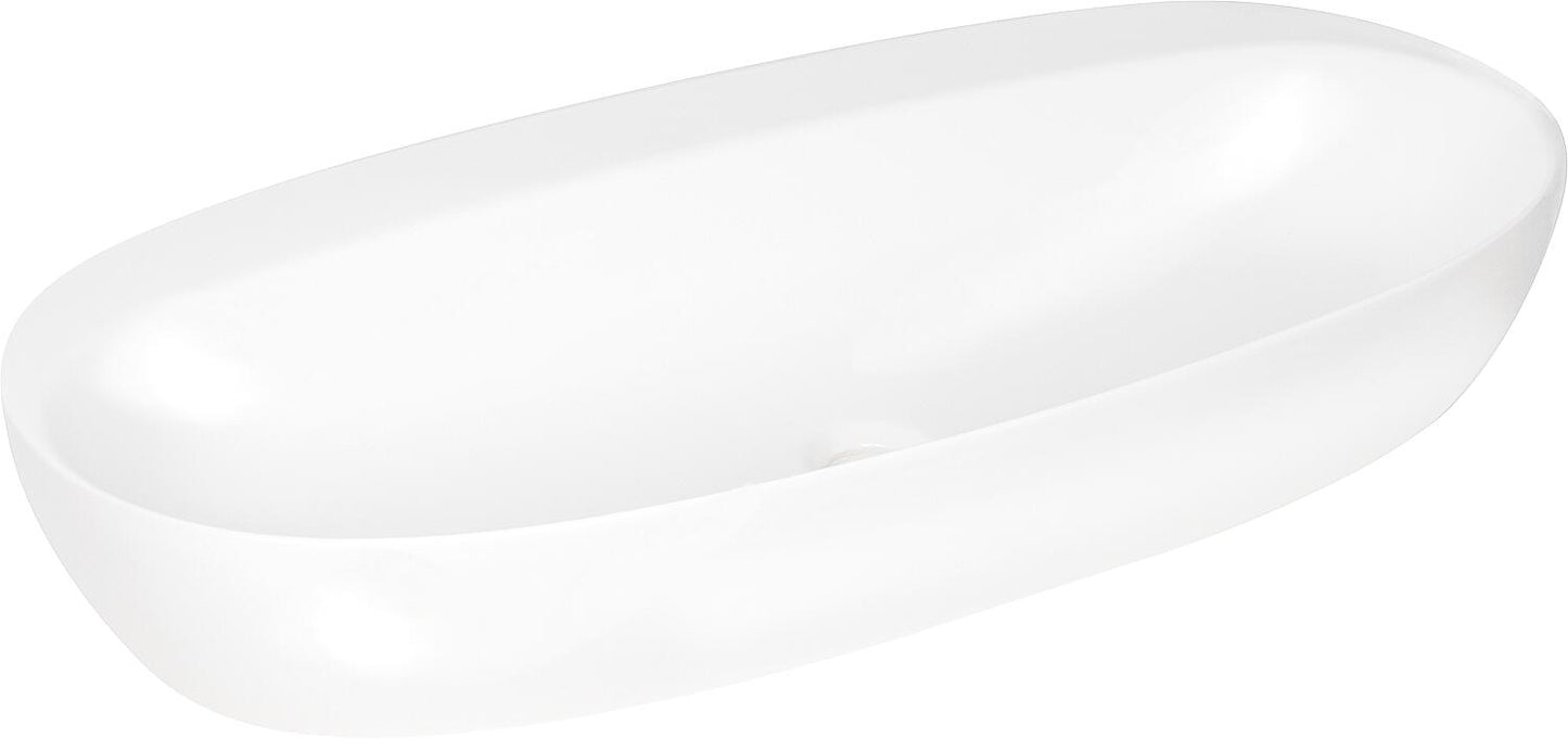 Elanda countertop washbasin 900x440 mm without tap hole, ceramic, glossy white