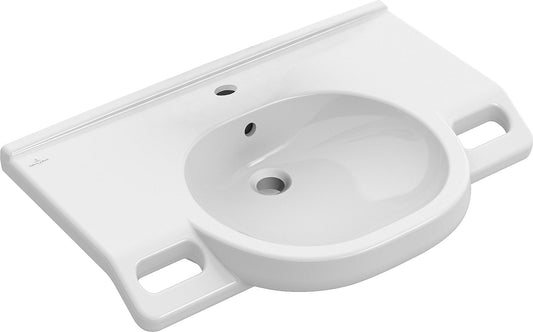 Lavabo V&B ViCare avec trop-plein, 800 x 550 mm, blanc, trou de robinetterie au centre