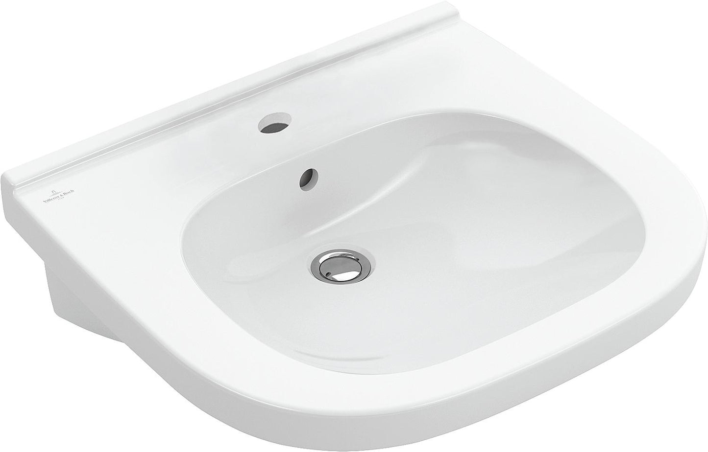 V&amp;B ViCare washbasin with overflow, 550x550mm, white, tap hole in the center