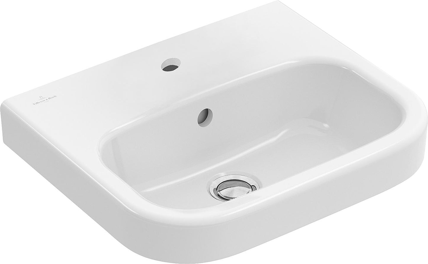 V&amp;B Architectura hand basin with overflow, 450x380mm, white, tap hole in the center