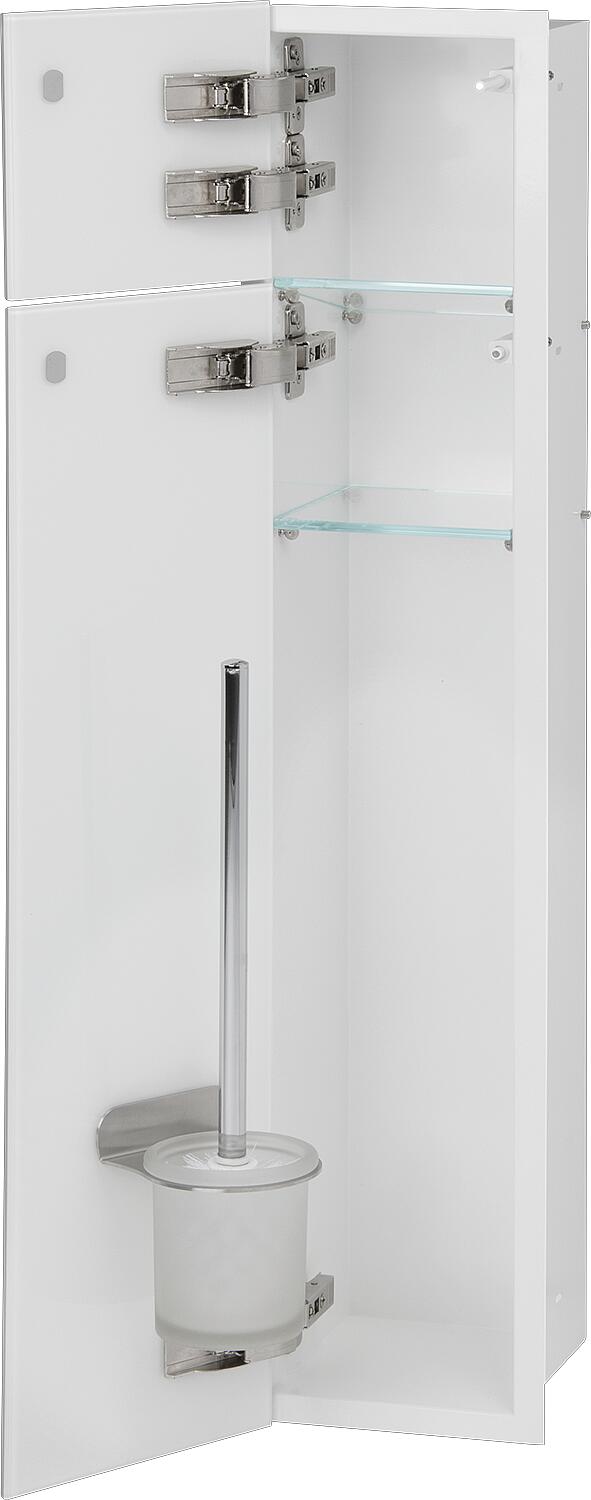 WC-Einbaucontainer Flat Höhe 800 innen weiss beschichtet, 2 Türen weiss, rechts