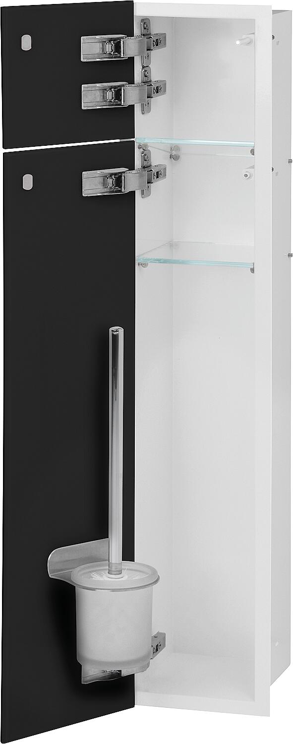 WC-Einbaucontainer Flat Höhe 800 innen weiss beschichtet, 2 Türen weiss, rechts