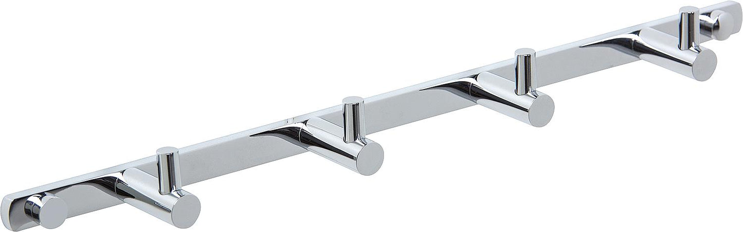 Hook rail with 4 hooks, chrome-plated brass