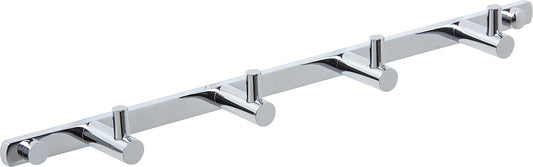 Hook rail with 4 hooks, chrome-plated brass