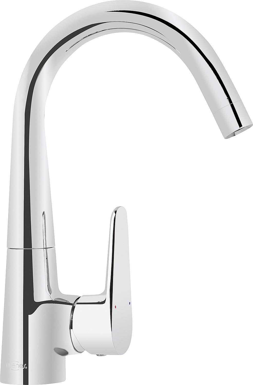 Emirja kitchen mixer tap with swivel spout, 183 mm projection, chrome-plated