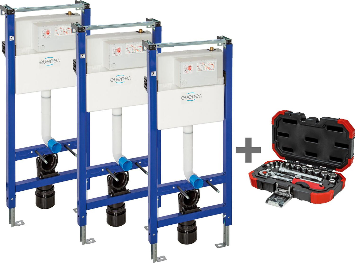 Vorteilspaket Evenes Plus WC Element 1150mm + Steckschlüsselsatz Gedore red 16-teilig 1/4"