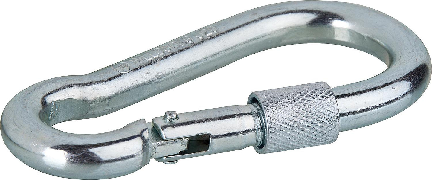 Firefighter carabiner hook, galvanized, with screw closure, size 120x11mm, load capacity 450kg