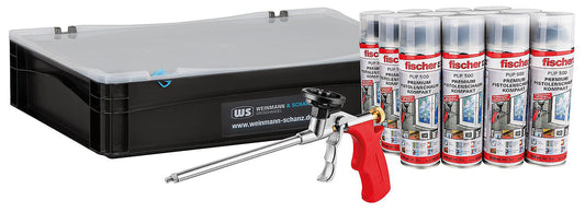 Aktionspaket Pistolenschaum 12x PU-Schaum PUP500 1x Schaumpistole PUMP3 + WS Box