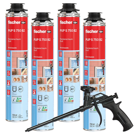 Aktionspaket Pistolenschaum mit Schaumpistole PUP M4 black