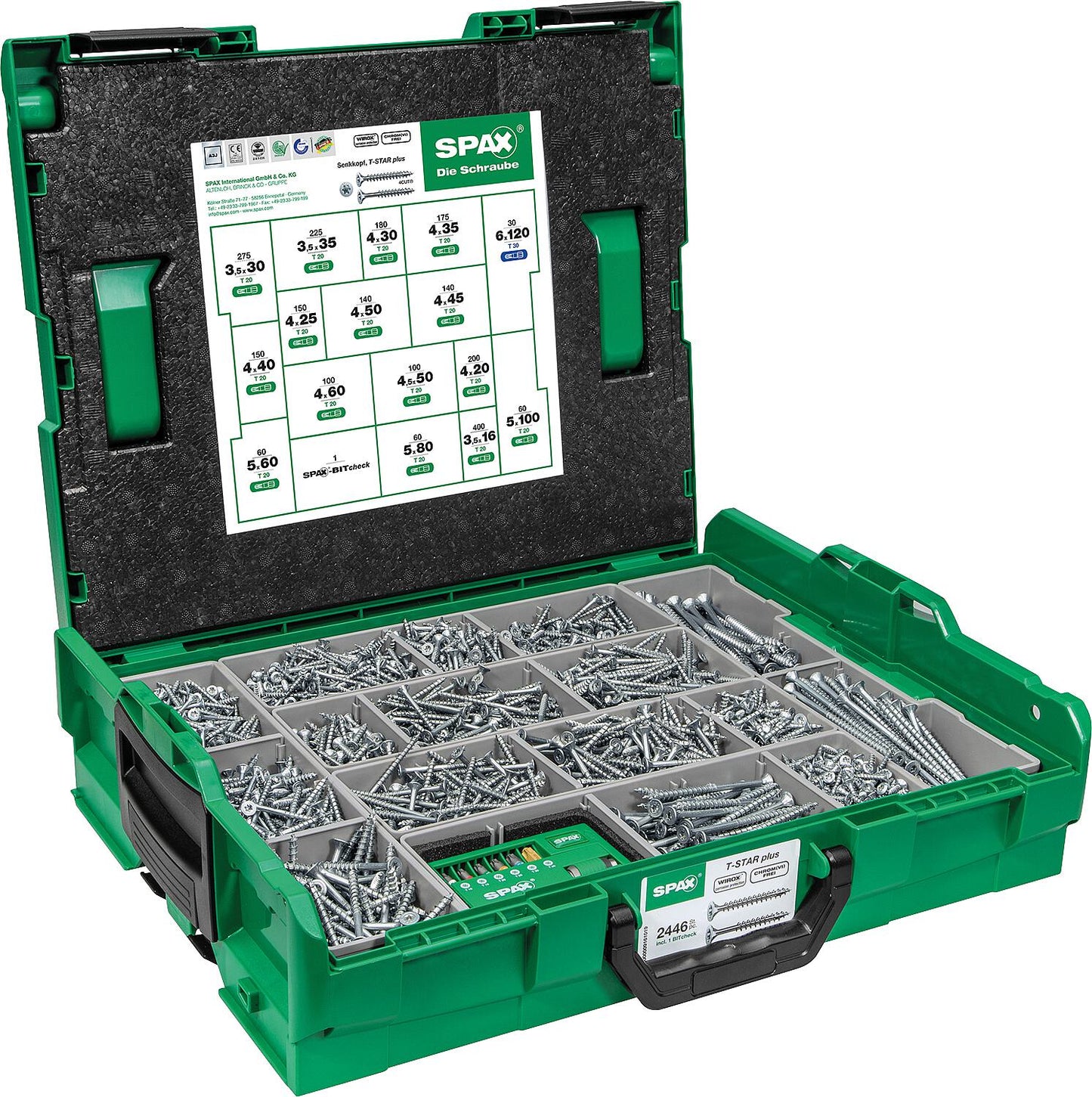 SPAX WIROX screw assortment, 2453 pieces, in L-BOXX 102