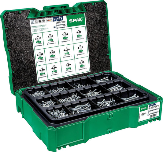 SPAX Wirox T-STAR Plus countersunk screws, 1386 pieces in Systainer