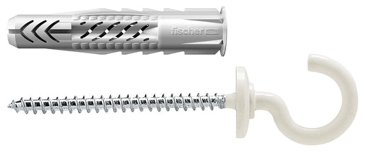 Universaldübel mit Rundhaken UX R 8x50, weiss beschichtet VPE: 25 Stück