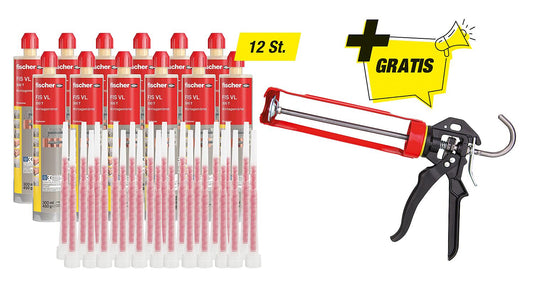 Fischer-Aktions-Set best. aus 12 x 94 112 11+ Gratis 1x 91 000 69 Kartuschenpresse KPM3