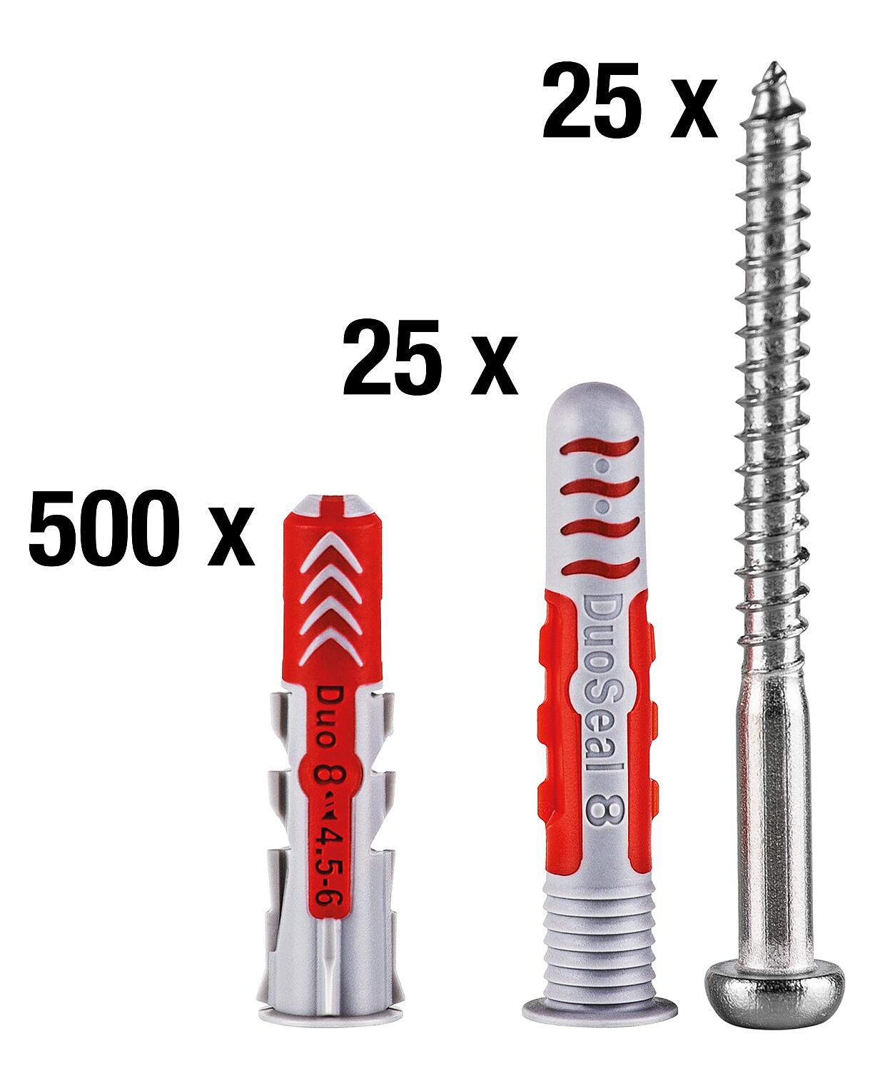 Pack Avantage Fischer DuoPower + DuoSeal ø 8 mm, contenu 550 pièces.