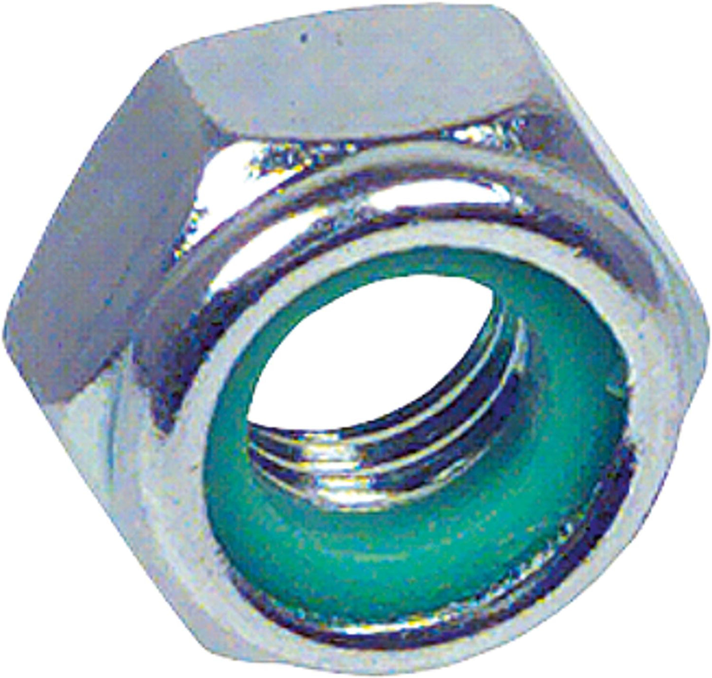Hex lock nut with plastic ring, zinc-plated, DIN 985 M 20, pack of 100