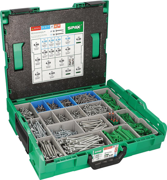 Electrical screw assortment, pan head, Wirox®, Torx® + 6 bits, full and partial thread, 1457 pieces