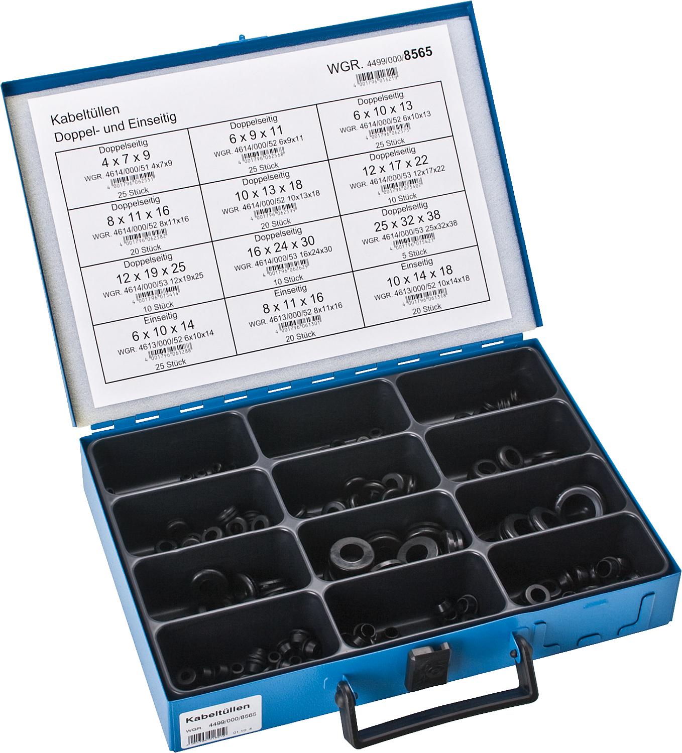 Cable grommet assortment complete. 8565
