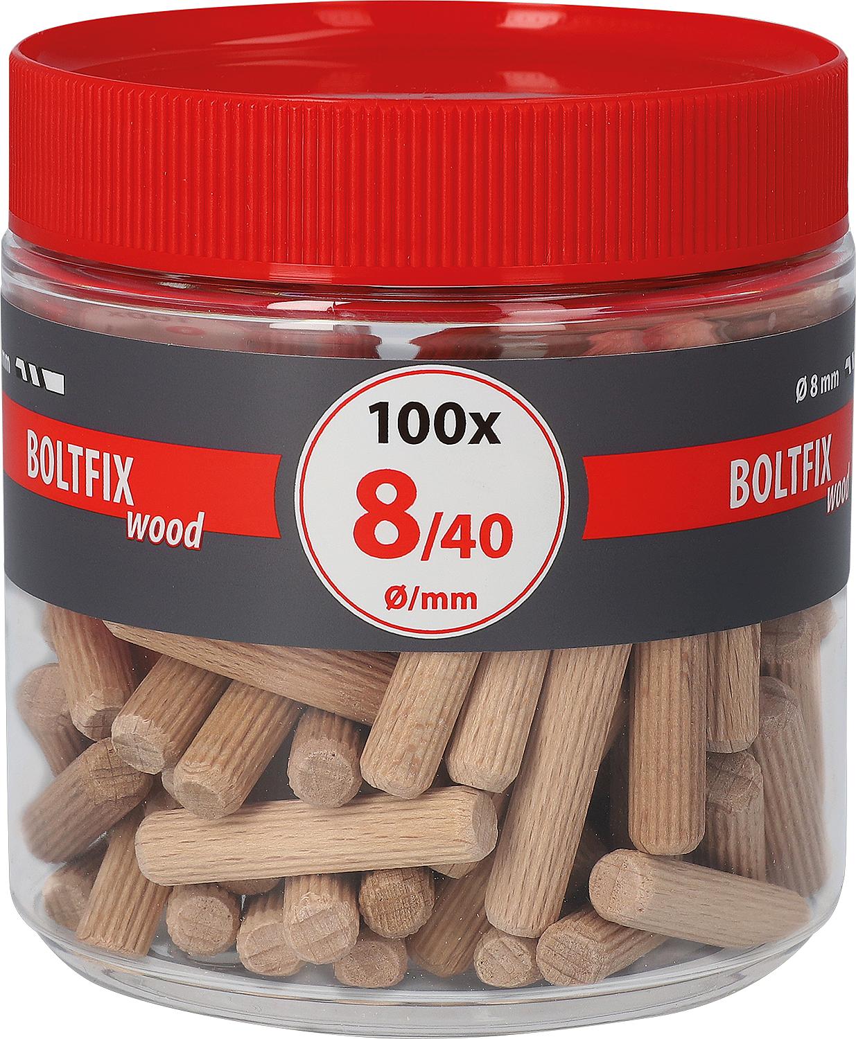 Chevilles en bois TOX Boltfix, chevilles rainurées, hêtre massif