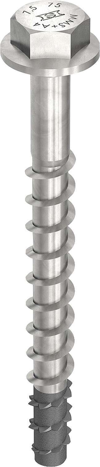 Vis à béton et maçonnerie Multi-Monti® Heco à tête hexagonale A4 avec rondelle intégrée 7,5 x 55 mm, paquet de 50