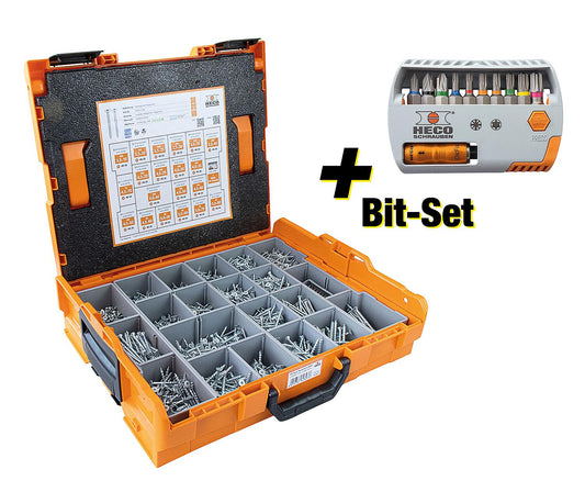 HECO-TOPIX PLUS countersunk head assortment in L-BOXX 102, 3017-piece (incl. bit set 94 032 82)