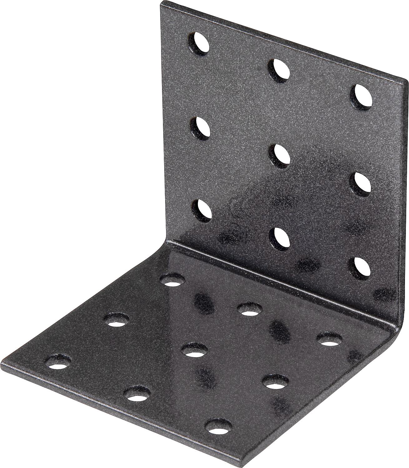 Perforated angle bracket DURAVIS® 60 x 60 x 60 mm, material: steel, sendzimir galvanized, surface: black-diamond