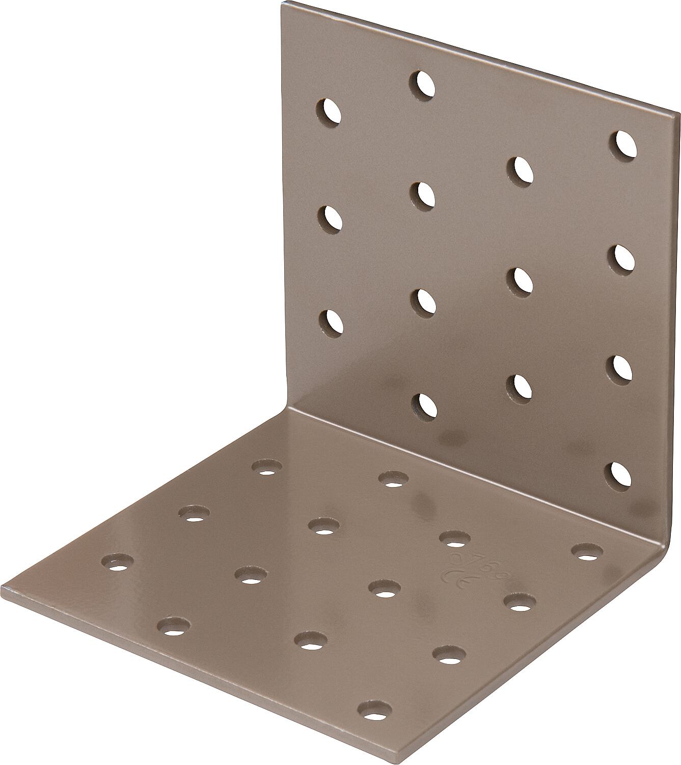 Perforated angle bracket DURAVIS® 80 x 80 x 80 mm, material: steel, sendzimir galvanized, surface: black-diamond