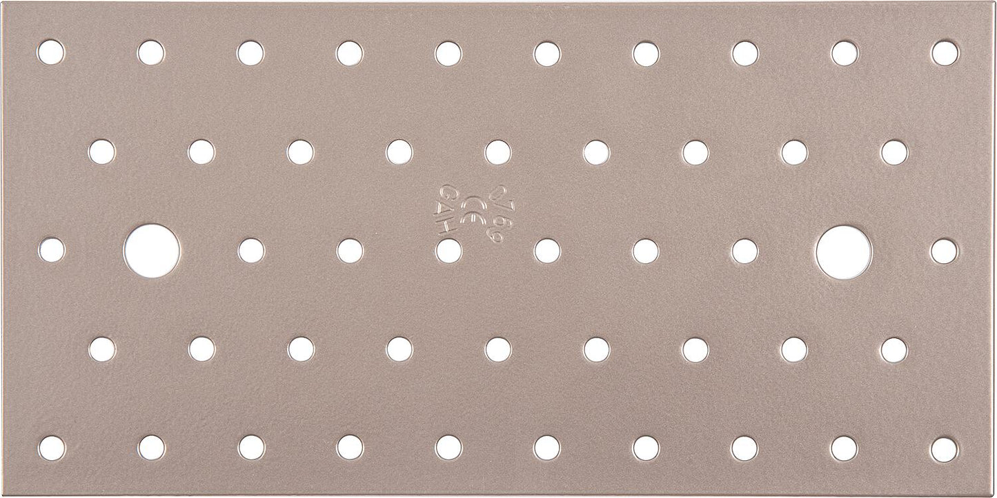 Perforated plate DURAVIS® 200 x 100 x 2 mm, material: steel, sendzimir galvanized, surface: black-diamond
