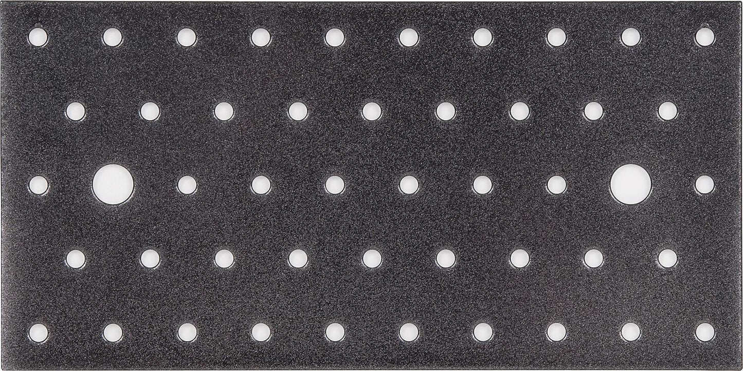 Perforated plate DURAVIS® 200 x 100 x 2 mm, material: steel, sendzimir galvanized, surface: black-diamond