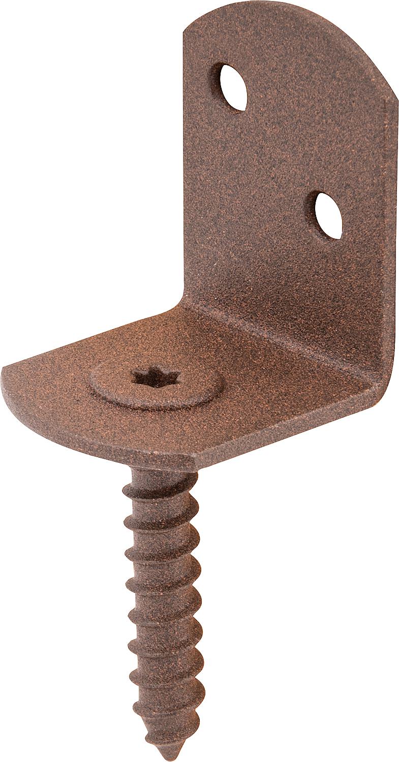 DURAVIS® L-shaped woven fence bracket, material: steel, blue zinc-plated, surface: black diamond