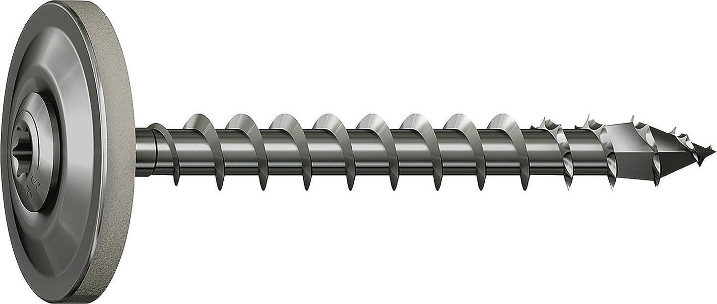 Roofing screw, SPAX® with seal, stainless steel A2, 4.5 x 55 mm, washer 15 mm, pack of 70