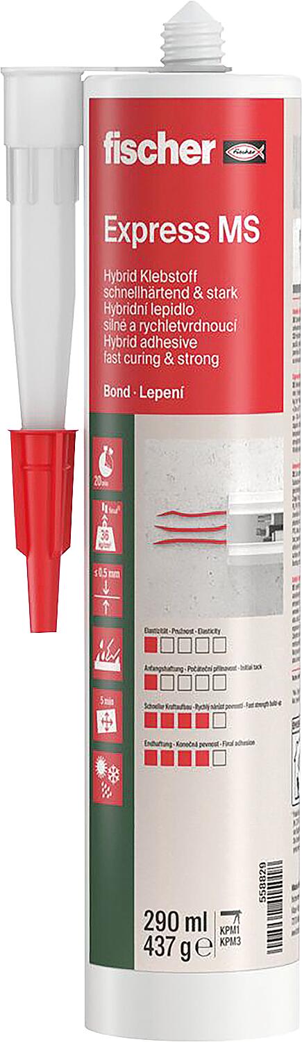 Konstruktionsklebstoff Fischer Express MS weiß, 290 ml 1K