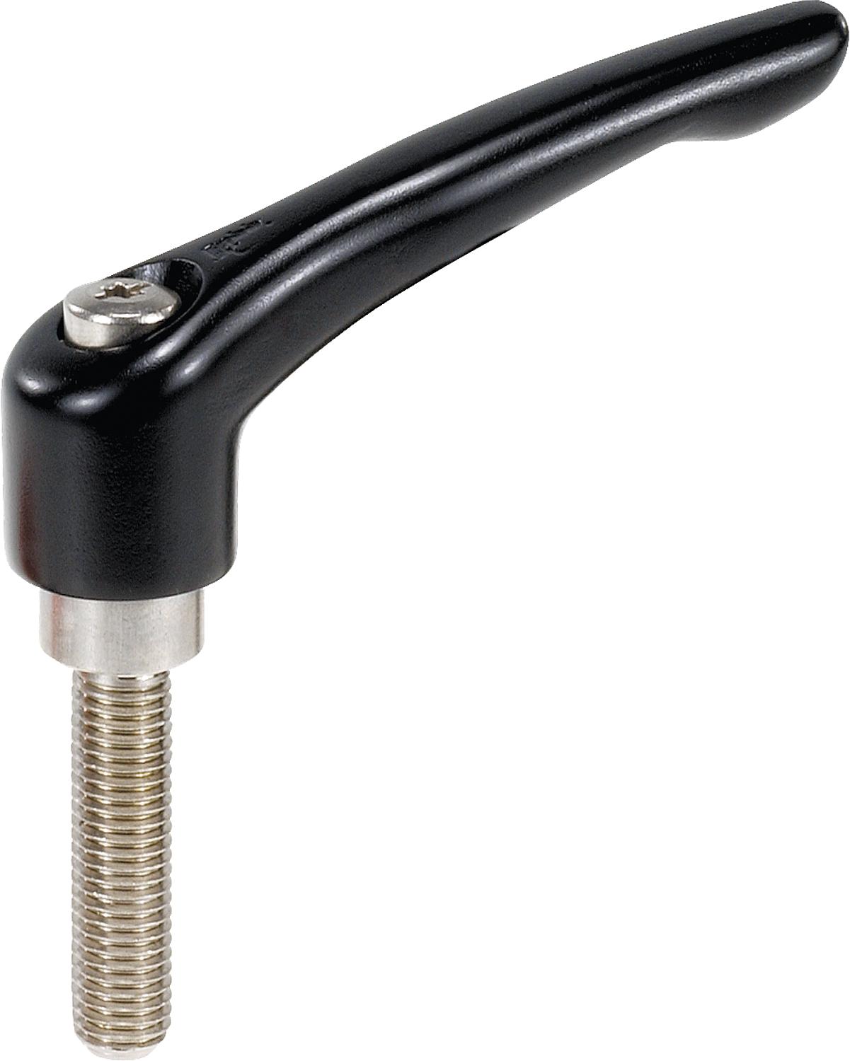 Clamping lever tilt with external thread M 12 x 60 stainless steel