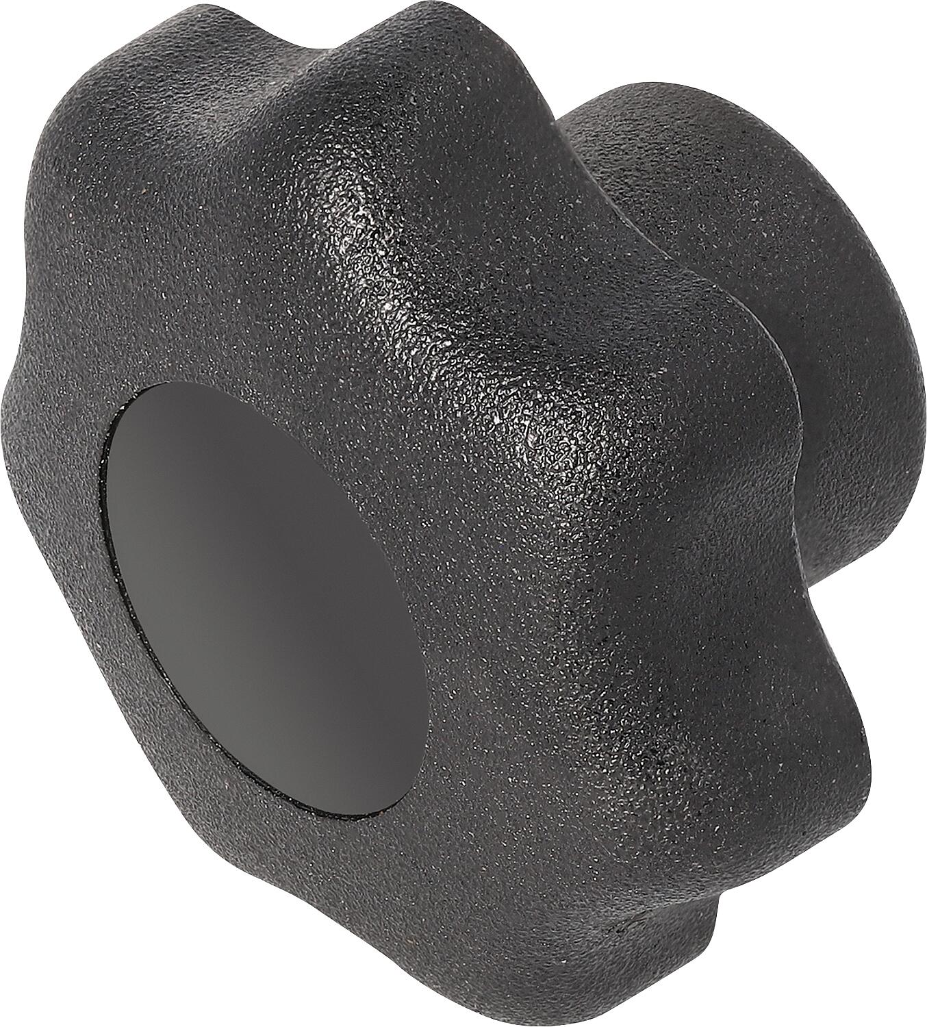 Star knob tilt with threaded bushing, stainless steel, M12, form K