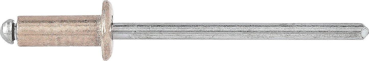 rivets aveugles cuivre/acier, standard, tête ronde plate