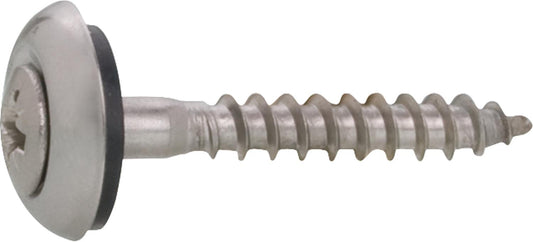 Roofing screw with EPDM sealing rubber and rosette A2-blank, 4.5 x 180 VPE100