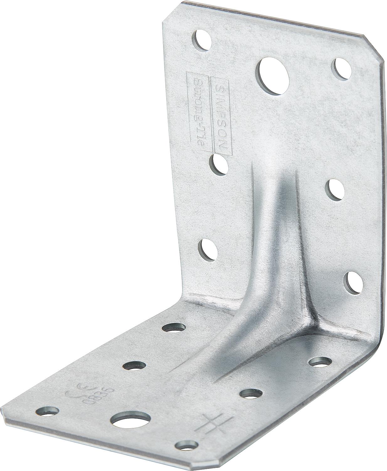 Galvanized angle bracket with rib, 170x40x95mm, 2mm thick