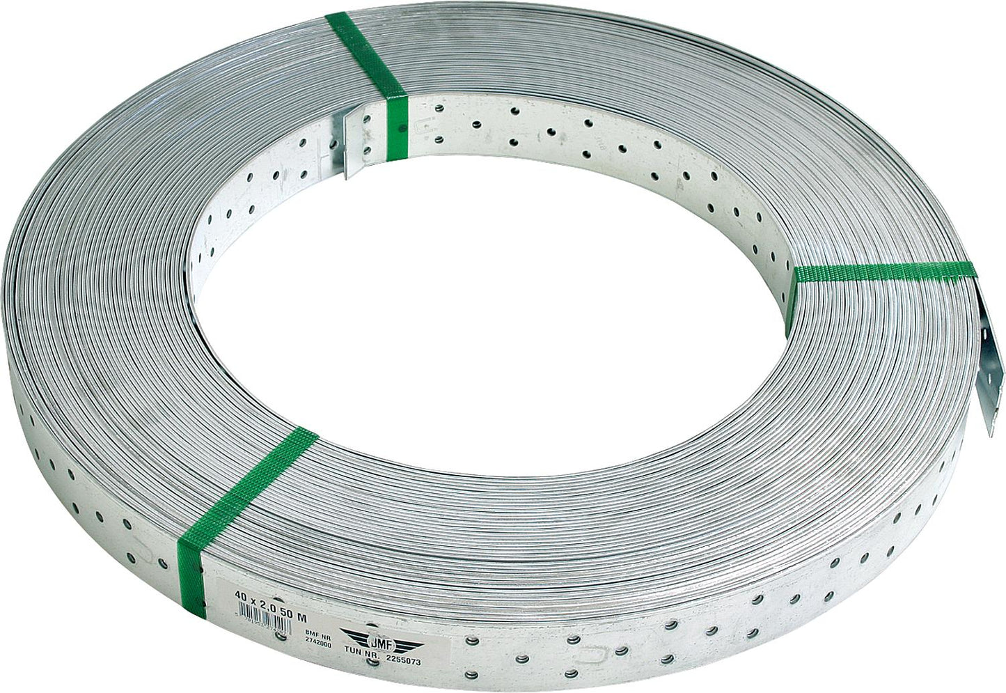 Galvanized wind bracing strap, width = 40mm, thickness 1.5mm, roll of 50m