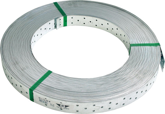 Galvanized wind bracing strap, width = 40mm, thickness 1.5mm, roll of 50m