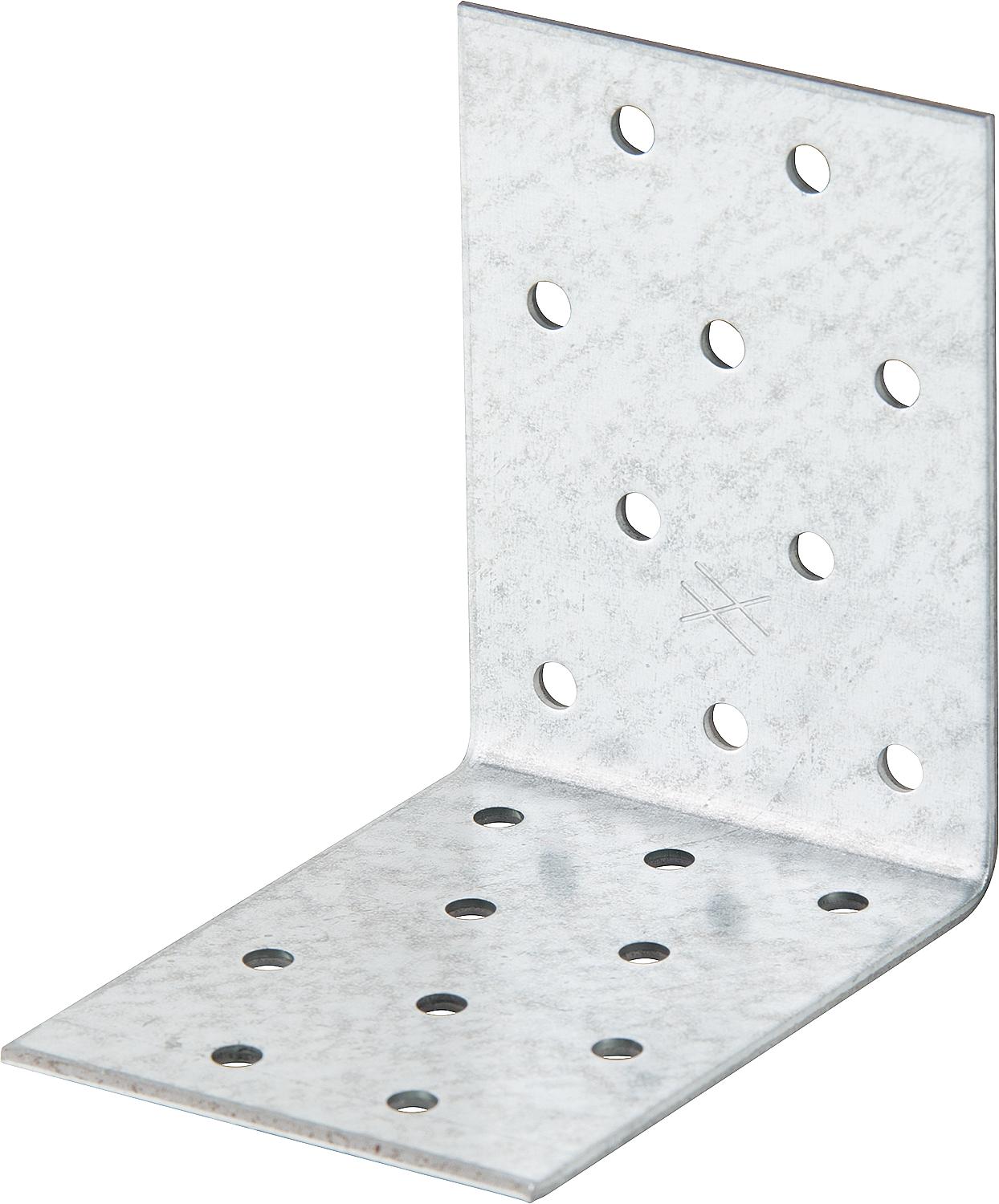 Galvanized angle bracket without ribs, 80x80x80mm, 2mm thick