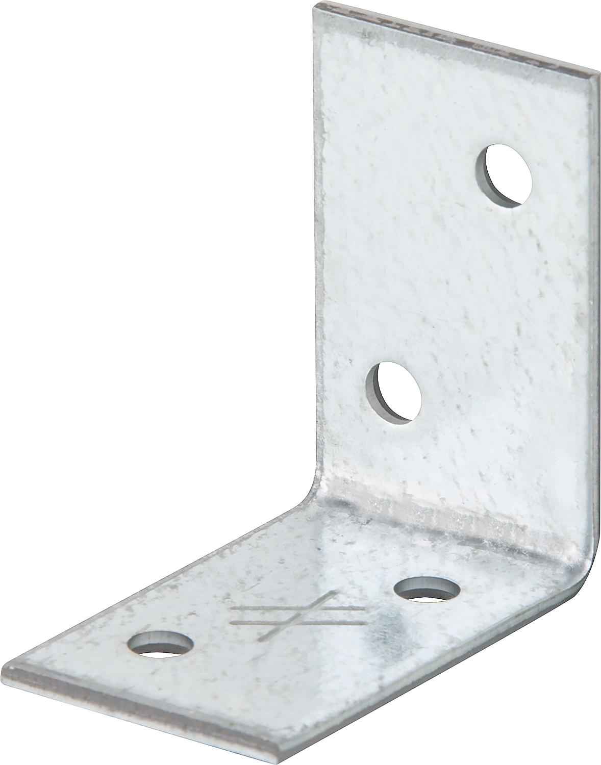 Galvanized angle bracket without ribs, 80x80x80mm, 2mm thick